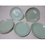 A collection of five Chinese celadon dishes,