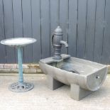 A barrel and pump water feature, 86cm,