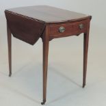 A 19th century mahogany and inlaid Pembroke table,