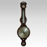 A 19th century mahogany and boxwood strung cased wheel barometer,