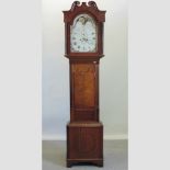 An early 19th century oak and mahogany cased longcase clock, with a moon phase,