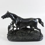 After P J Mene, 1810-1879, a patinated bronze model of a horse,