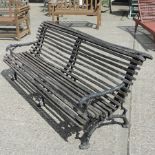 A 19th century Coalbrookdale style cast iron and hardwood garden bench,