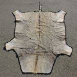 A Eland skin rug, mounted onto black felt,