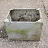 A galvanised water trough,