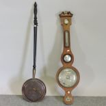 A 19th century mahogany cased wheel barometer, 98cm tall,
