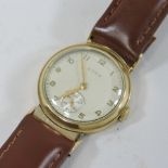 A Cyma 9 carat gold cased wristwatch,