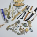 A collection of jewellery, to include a locket, chains and brooches,