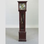 A modern mahogany long case clock,