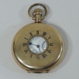 A 19th century Elgin gold plated half hunter pocket watch