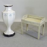 A painted urn, 90cm tall,