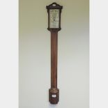 A Victorian rosewood cased stick barometer,