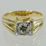 An 18 carat gold and diamond single stone ring, 0.