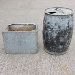 A galvanised water tank, 66cm,