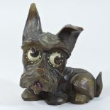 An early 20th century German novelty mantel clock, in the form of a dog,