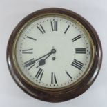 A Victorian oak cased dial clock,