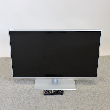 A silver Panasonic flat screen TV,