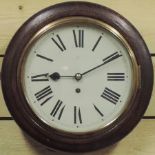An oak cased dial clock,