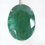 A green quartz oval pendant