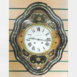 A French wall clock, inlaid with mother of pearl, bearing the name Pignard,