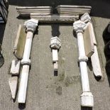 A Victorian Portland stone window frame, in sections,