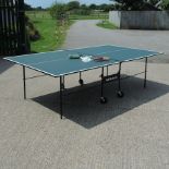 A table tennis table, with accessories,