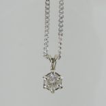 A single stone diamond pendant,