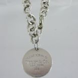 A Tiffany silver link bracelet, with circular pendant,