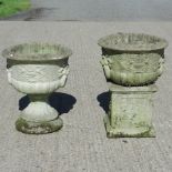 A reconstituted stone planters, 74cm tall,
