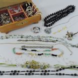 A collection of costume jewellery, to include bead necklaces,