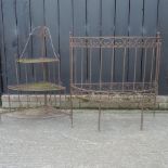 A wire work plant stand, 94cm tall,