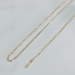 A 9 carat three colour gold necklace, together with a matching bracelet,