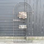 A black painted wrought iron gate 183 x 83cm