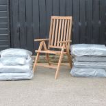 A teak reclining garden chair,