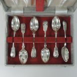 A set of six silver coffee spoons,