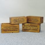 A set of four wooden Harry Potter advertising crates,