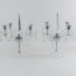 A pair of crystal table lustres,