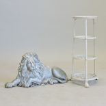 A cast iron door stop in the form of a lion,