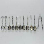 A set of apostle spoons,