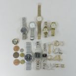 A collection of 1960's and later gentleman's wristwatches, to include Accurist, Tavelor and Roma,