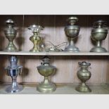 A collection of seven various Victorian and later oil lamps