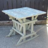 Style of Enzo Mari, Italian, wooden garden table, in the Metamobile design,