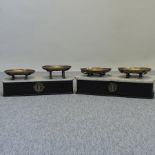 A set of early 20th century French cast iron and marble balance scales, 59cm,