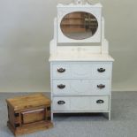 A white painted dressing chest, 78cm,