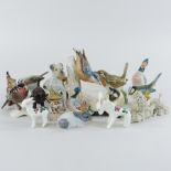 A collection of porcelain models of birds, to include Rosenthal, Goebel and Wemyss,