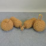 A pair of coir ball fenders, together with another pair,
