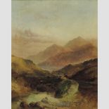 Joseph Horlor, 'In the Scottish Highlands', signed, oil on canvas,