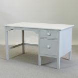 A mid 20th century grey painted desk,