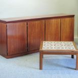 A 1970's Danish hardwood sideboard, by Skorby, 205cm,