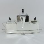 An Art Deco style plated tea set,